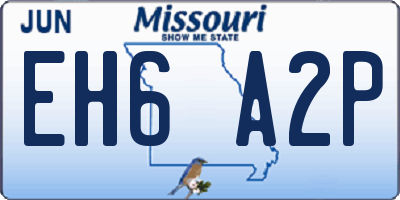 MO license plate EH6A2P