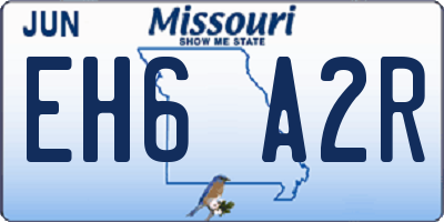 MO license plate EH6A2R