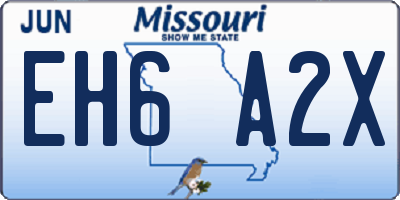 MO license plate EH6A2X