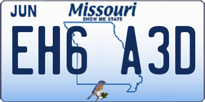 MO license plate EH6A3D