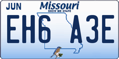 MO license plate EH6A3E