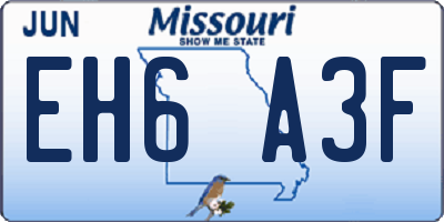 MO license plate EH6A3F
