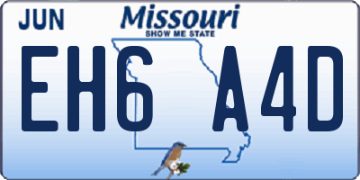 MO license plate EH6A4D