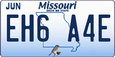 MO license plate EH6A4E