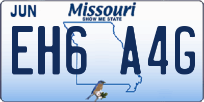 MO license plate EH6A4G
