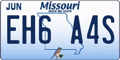 MO license plate EH6A4S