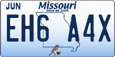 MO license plate EH6A4X