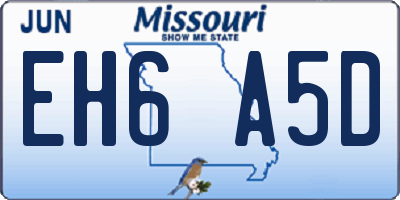 MO license plate EH6A5D