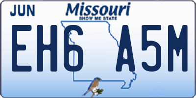 MO license plate EH6A5M