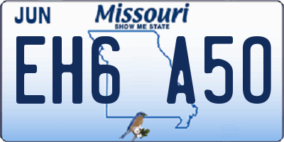 MO license plate EH6A5O