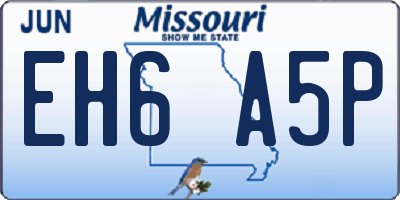 MO license plate EH6A5P