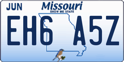 MO license plate EH6A5Z