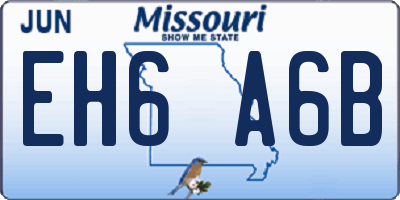 MO license plate EH6A6B