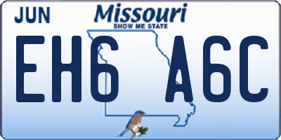 MO license plate EH6A6C