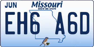 MO license plate EH6A6D