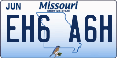 MO license plate EH6A6H