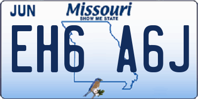 MO license plate EH6A6J