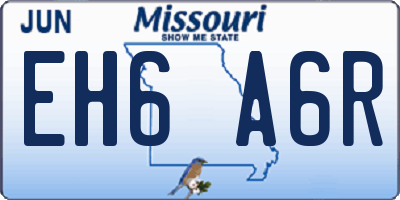 MO license plate EH6A6R