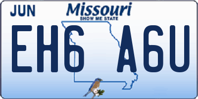 MO license plate EH6A6U