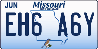 MO license plate EH6A6Y