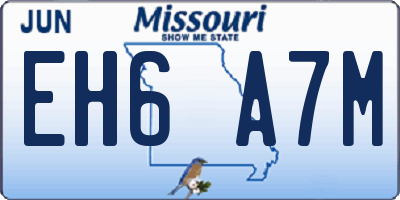 MO license plate EH6A7M