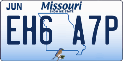 MO license plate EH6A7P