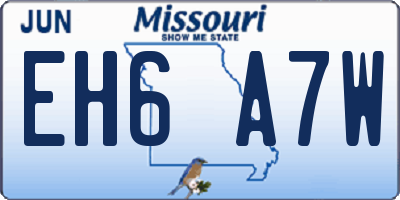 MO license plate EH6A7W