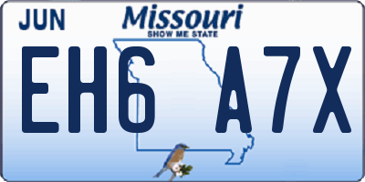 MO license plate EH6A7X
