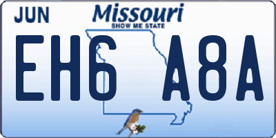 MO license plate EH6A8A