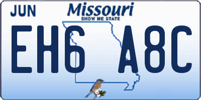 MO license plate EH6A8C