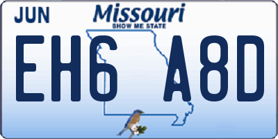 MO license plate EH6A8D