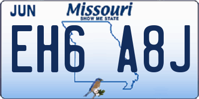 MO license plate EH6A8J