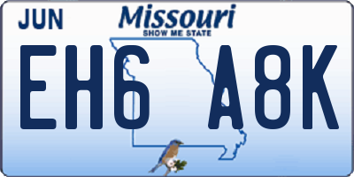 MO license plate EH6A8K