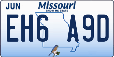 MO license plate EH6A9D