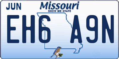 MO license plate EH6A9N