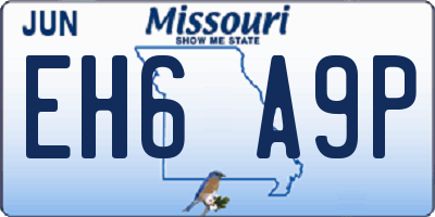 MO license plate EH6A9P