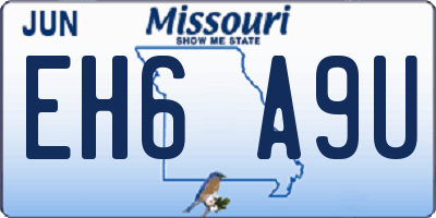 MO license plate EH6A9U