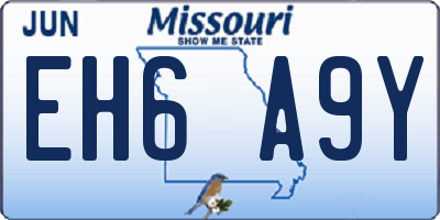 MO license plate EH6A9Y