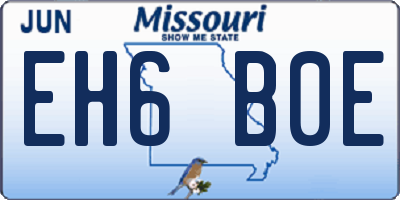 MO license plate EH6B0E