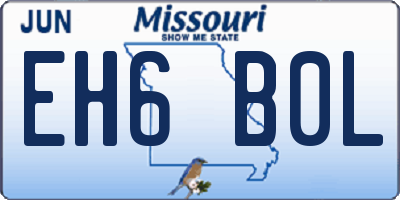 MO license plate EH6B0L