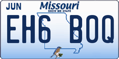 MO license plate EH6B0Q