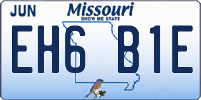 MO license plate EH6B1E
