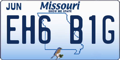 MO license plate EH6B1G