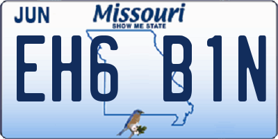 MO license plate EH6B1N