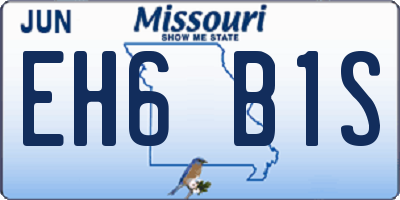 MO license plate EH6B1S
