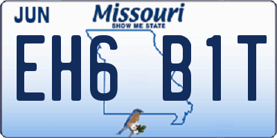 MO license plate EH6B1T