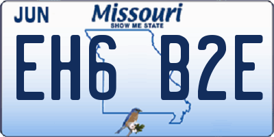 MO license plate EH6B2E