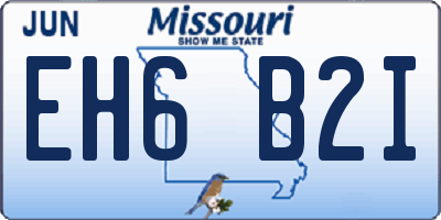 MO license plate EH6B2I