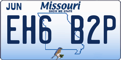 MO license plate EH6B2P