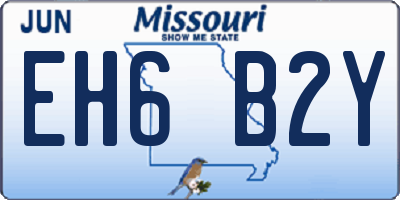 MO license plate EH6B2Y
